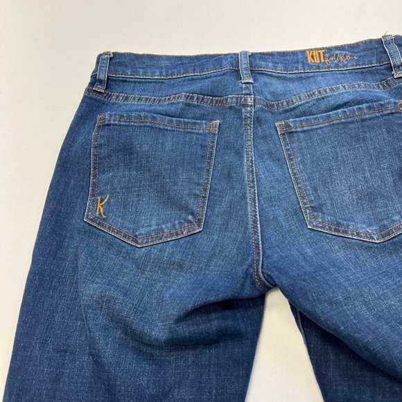 Kut From The Kloth Womens Katy Boyfriend Jeans Blue Whiskered Dark Wash Denim 2 - Picture 6 of 10